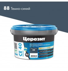 ЦЕРЕЗИТ CE 40 AQUASTATIC затирка для швов до 10 мм с антигрибковым эфф. 88 темно-синий (2кг)