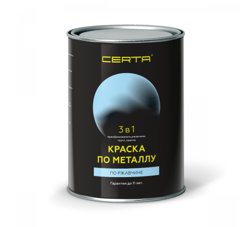 CERTA / ЦЕРТА краска 3 в 1 по металлу и ржавчине матовая серый RAL 7016 4кг CERTA / ЦЕРТА краска 3 в 1 по металлу и ржавчине матовая серый RAL 7016 4кг