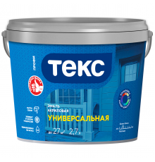 ТЕКС ПРОФИ АКРИЛОВАЯ УНИВЕРСАЛЬНАЯ эмаль водоразбавляемая, матовая, белая (2,7л)