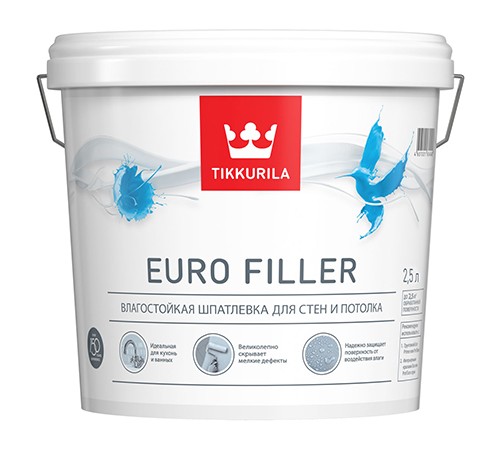 TIKKURILA EURO FILLER шпаклевка влагостойкая, для стен и потолков (2,5л) TIKKURILA EURO FILLER шпаклевка влагостойкая, для стен и потолков (2,5л)