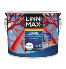 LINNIMAX / ЛИННИМАКС грунт-эмаль алкидная быстросохнущая по ржавчине для наружных и внутренних работ шелковисто-матовая, белый RAL 9003 2,5л