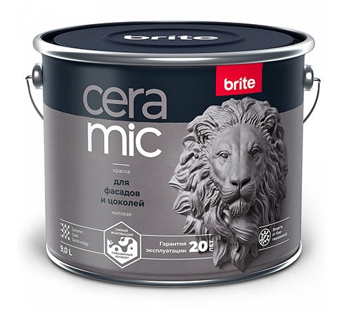 BRITE CERAMIC / БРАЙТ КЕРАМИК краска для фасадов и цоколей, матовая, база А (9л)