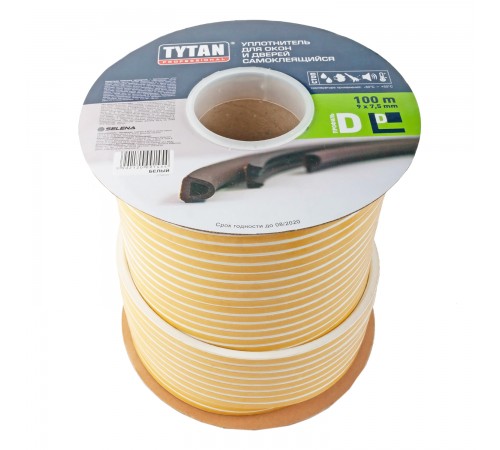 TYTAN PROFESSIONAL / ТИТАН ПРОФЕШИОНАЛ уплотнитель самоклеящийся на EPDM основе, профиль D, черный, 12x10 мм (50м) TYTAN PROFESSIONAL / ТИТАН ПРОФЕШИОНАЛ уплотнитель самоклеящийся на EPDM основе, профиль D, черный, 12x10 мм (50м)