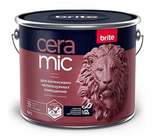 BRITE CERAMIC / БРАЙТ КЕРАМИК краска для интенсивно используемых помещений, шелковисто-матовая, база С (9л) BRITE CERAMIC / БРАЙТ КЕРАМИК краска для интенсивно используемых помещений, шелковисто-матовая, база С (9л)