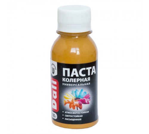 DALI / ДАЛИ паста колерная универсальная атмосферостойкая светостойкая насыщенная охра 0,1 кг DALI / ДАЛИ паста колерная универсальная атмосферостойкая светостойкая насыщенная охра 0,1 кг