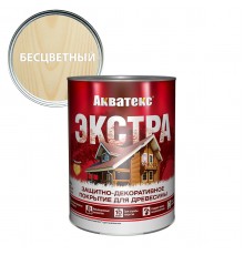 АКВАТЕКС-ЭКСТРА защит.-декор. покрытие для дерева, алкидное, полуглянц, бесцветный (0,8л) new