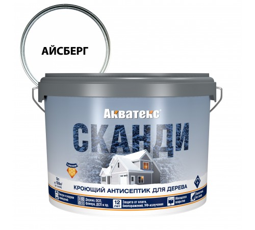 АКВАТЕКС СКАНДИ антисептик для древесины кроющий акриловый полуматовый АКВАТЕКС СКАНДИ антисептик для древесины кроющий акриловый полуматовый