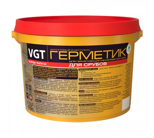 VGT / ВГТ герметик для срубов, акриловый, высокоэластичный, бук (7кг) VGT / ВГТ герметик для срубов, акриловый, высокоэластичный, бук (7кг)