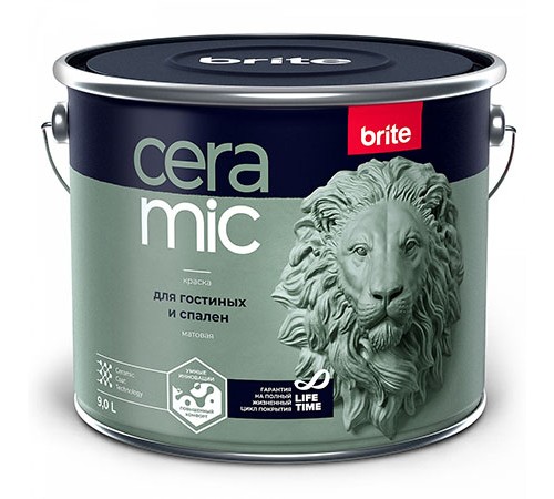 BRITE CERAMIC / БРАЙТ КЕРАМИК краска для гостиных и спален, матовая, база А (9л) BRITE CERAMIC / БРАЙТ КЕРАМИК краска для гостиных и спален, матовая, база А (9л)