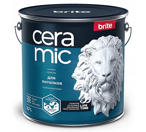 BRITE CERAMIC / БРАЙТ КЕРАМИК краска для потолков, глубокоматовая (2,7л) BRITE CERAMIC / БРАЙТ КЕРАМИК краска для потолков, глубокоматовая (2,7л)