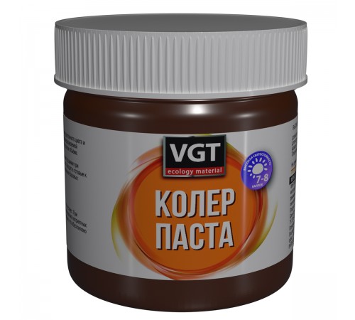 VGT паста колеровочная высококонцентрированная для водоразбавляемых ЛКМ, темно-коричневый (0,15кг) VGT паста колеровочная высококонцентрированная для водоразбавляемых ЛКМ, темно-коричневый (0,15кг)