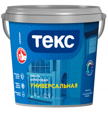 ТЕКС ПРОФИ АКРИЛОВАЯ УНИВЕРСАЛЬНАЯ эмаль водоразбавляемая, глянцевая, база D (0,9л)