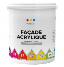 VINCENT F 2 краска акрилатная, для фасадов, мат, баз А (2,25л)