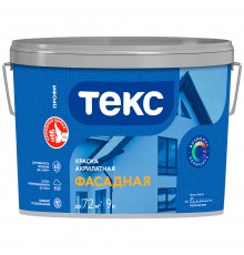 ТЕКС ПРОФИ ФАСАДНАЯ краска водно-дисперсионная акрилатная, глубокоматовая, база А (9л)