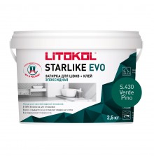 LITOKOL STARLIKE EVO / ЛИТОКОЛ СТАРЛАЙК ЭВО затирка двухкомпонентная на эпоксидной основе, S.430 verde pino, 2,5кг