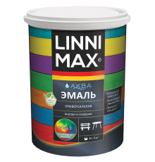 LINNIMAX / ЛИННИМАКС АКВА эмаль акриловая универсальная атмосферостойкая для наружных и внутренних работ шелковисто-матовая база 1 (2,5л)