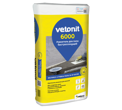 WEBER VETONIT 6000 наливной пол, быстротвердеющий (25кг) Россия