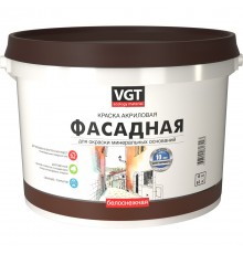 VGT / ВГТ ВД-АК-1180 БЕЛОСНЕЖНАЯ ФАСАДНАЯ краска акриловая, долговечная, матовая (15кг)
