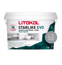 LITOKOL STARLIKE EVO / ЛИТОКОЛ СТАРЛАЙК ЭВО затирка двухкомпонентная на эпоксидной основе, S.110 grigio perla, 1кг