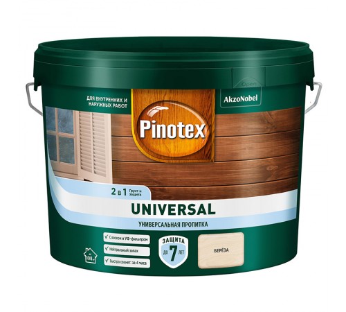 PINOTEX UNIVERSAL / ПИНОТЕКС УНИВЕРСАЛ пропитка 2 в 1, береза 9л