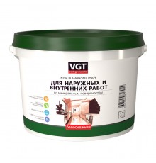 VGT / ВГТ ВД-АК-1180 БЕЛОСНЕЖНАЯ краска моющаяся для наружных и внутренних работ, матовая (15кг)