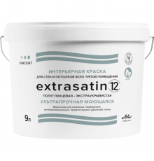 Vincent Extrasatin 12 краска интерьерная влагостойкая полуглянцевая база A (9л)