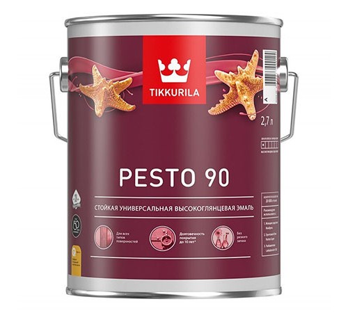 TIKKURILA EURO MIRALKYD 90 эмаль высоко глянц, баз А (2,7л)