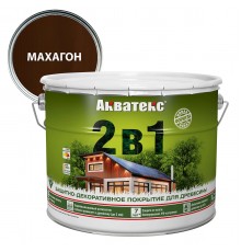 АКВАТЕКС 2 в 1 защит.-декор. покрытие для дерева, алкидное, полумат, лессирующее, махагон (9л)