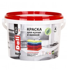 DALI / ДАЛИ краска для кухни и ванной акриловая моющаяся глубокоматовая база А 2,5 л