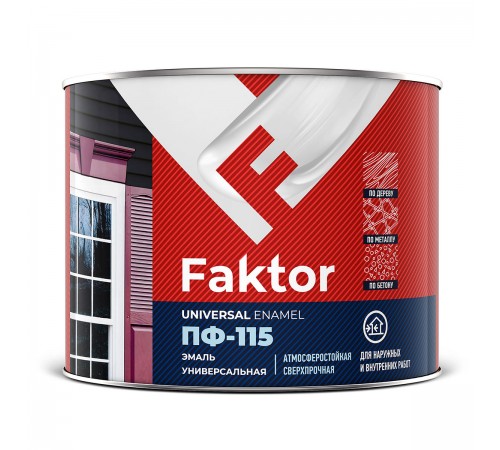 FAKTOR / ФАКТОР ПФ-115 эмаль алкидная атмосферостойкая, полуматовая, желтый, 1,9кг FAKTOR / ФАКТОР ПФ-115 эмаль алкидная атмосферостойкая, полуматовая, желтый, 1,9кг