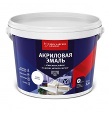 ЯРОСЛАВСКИЕ КРАСКИ эмаль акриловая универсальная матовая, белый 2,5кг