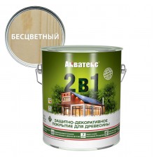 АКВАТЕКС 2 в 1 защит.-декор. покрытие для дерева, алкидное, полумат, лессирующее, бесцветный (2,7л)