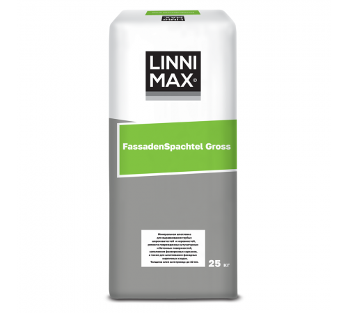 LINNIMAX FASSADENSPACHEL GROSS / ЛИННИМАКС ФАССАДЕНШПАХТЕЛЬ ГРОСС шпатлевка выравнивающая на цементной основе для наружных и внутренних работ бежевый (25кг) LINNIMAX FASSADENSPACHEL GROSS / ЛИННИМАКС ФАССАДЕНШПАХТЕЛЬ ГРОСС шпатлевка выравнивающая на цементной основе для наружных и внутренних работ бежевый (25кг)