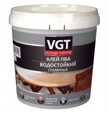 VGT клей ПВА водостойкий, столярный для работ по дереву, внутри и снаружи помещения (1кг)