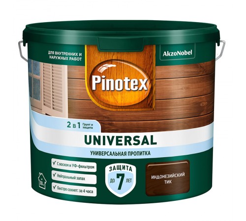 PINOTEX UNIVERSAL / ПИНОТЕКС УНИВЕРСАЛ пропитка 2 в 1, индонезийский тик 2,5л