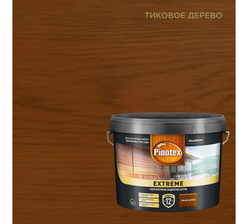 PINOTEX EXTREME / ПИНОТЕКС ЭКСТРИМ лазурь для дерева на гибридной основе тиковое дерево 9л