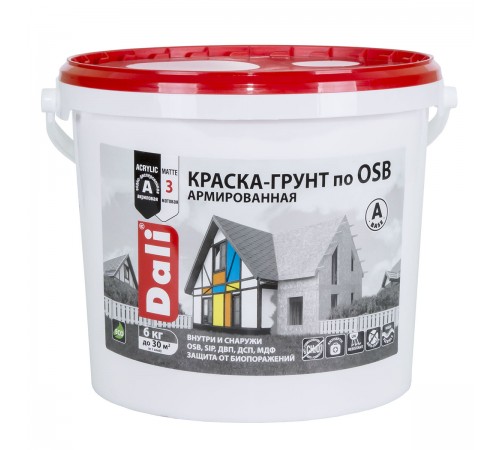 DALI / ДАЛИ краска-грунт по OSB армированная атмосферостойкая база C 6 кг