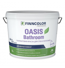 FINNCOLOR OASIS BATHROOM / ФИННКОЛОР ОАЗИС БАФРУМ краска влагостойкая для влажных помещений полуматовая, база A (9л)