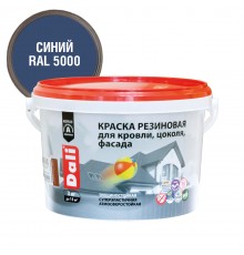 DALI / ДАЛИ краска резиновая трещиностойкая акриловая для кровли цоколя фасада синий 3 кг