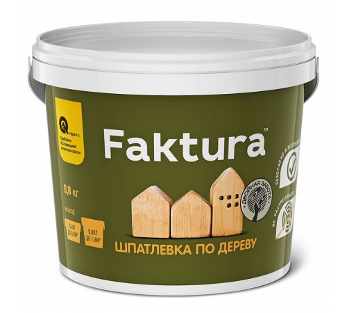 FAKTURA / ФАКТУРА шпатлевка акриловая по дереву для вн/нар. работ, белая (0,8 кг) FAKTURA / ФАКТУРА шпатлевка акриловая по дереву для вн/нар. работ, белая (0,8 кг)