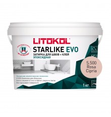 LITOKOL STARLIKE EVO / ЛИТОКОЛ СТАРЛАЙК ЭВО затирка двухкомпонентная на эпоксидной основе, S.500 rosa cipria, 1кг