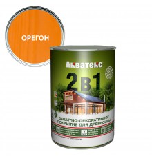 АКВАТЕКС 2 в 1 грунт-антисептик, алкидный, полуматовый, лессирующий, орегон (0,8л)