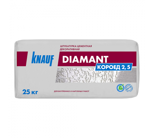 KNAUF DIAMANT KOROED 2,5 / КНАУФ ДИАМАНТ КОРОЕД 2,5 штукатурка цементная декоративная для наружных и внутренних работ белый (25кг) KNAUF DIAMANT KOROED 2,5 / КНАУФ ДИАМАНТ КОРОЕД 2,5 штукатурка цементная декоративная для наружных и внутренних работ белый (25кг)