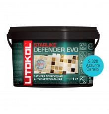 LITOKOL STARLIKE DEFENDER EVO / ЛИТОКОЛ СТАРЛАЙК ДЕФЕНДЕР ЭВО затирка двухкомпонентная, эпоксидная, S.320 azzurro caraibi, 1кг