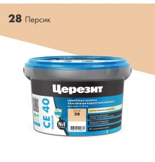 ЦЕРЕЗИТ CE 40 AQUASTATIC затирка для швов до 10 мм с антигрибковым эфф. 28 персик (2кг)