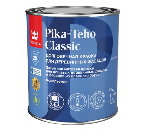 TIKKURILA PIKA TEHO CLASSIC / ТИККУРИЛА ПИКА ТЕХО КЛАССИК краска акрилатная для деревянных фасадов матовая база C 0,9л TIKKURILA PIKA TEHO CLASSIC / ТИККУРИЛА ПИКА ТЕХО КЛАССИК краска акрилатная для деревянных фасадов матовая база C 0,9л