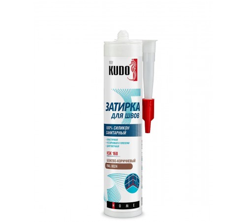 KUDO HOME KSK-168 / КУДО ХОУМ KSK-168 герметик-затирка силиконовый санитарный для швов, RAL 8024 бежево-коричневый (280мл) KUDO HOME KSK-168 / КУДО ХОУМ KSK-168 герметик-затирка силиконовый санитарный для швов, RAL 8024 бежево-коричневый (280мл)