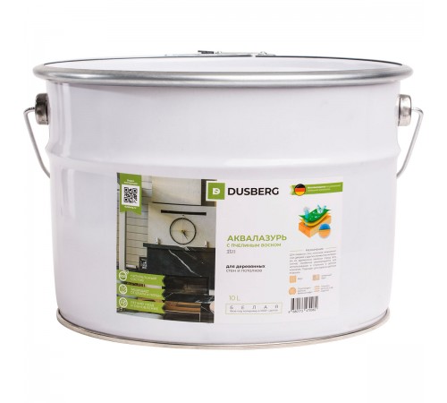 DUSBERG / ДЮСБЕРГ аквалазурь с пчелиным воском, белый 3511 (10л) DUSBERG / ДЮСБЕРГ аквалазурь с пчелиным воском, белый 3511 (10л)