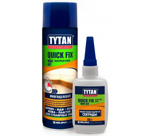 TYTAN PROFESSIONAL QUICK FIX / ТИТАН ПРОФЕШИОНАЛ КУИК ФИКС клей цианакрилатный, двухкомпонентный, прозрачный (400мл)