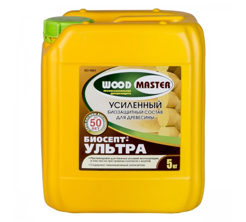 WOODMASTER / ВУДМАСТЕР БИОСЕПТ-УЛЬТРА состав для древесины, трудновымываемый, фисташковый (5кг)